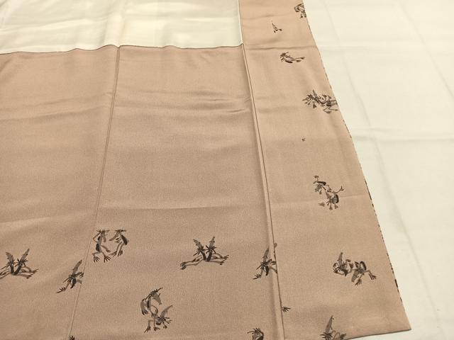 平和屋着物●訪問着　作家物　刺繍　瓢箪　河童　金糸　正絹　逸品　AABJ4093fy