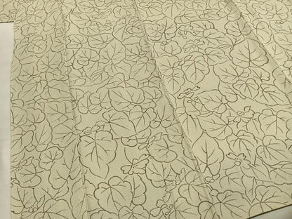 平和屋着物●上質な小紋　草花文　丹後ちりめん　反端付き　正絹　逸品　未使用　AABJ4095fy