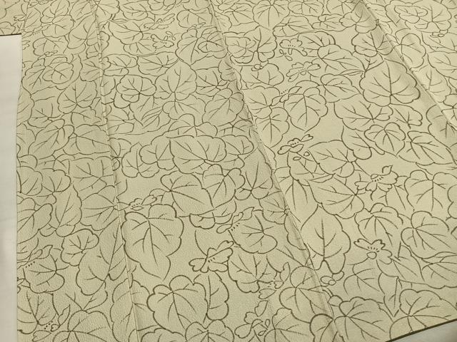 平和屋着物●上質な小紋　草花文　丹後ちりめん　反端付き　正絹　逸品　未使用　AABJ4095fy