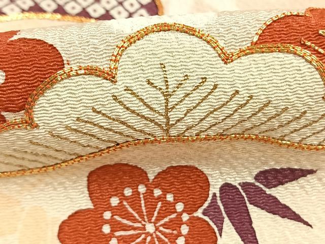 平和屋着物●訪問着　駒刺繍　松竹梅　暈し染め　金彩　正絹　逸品　AABJ4096fy