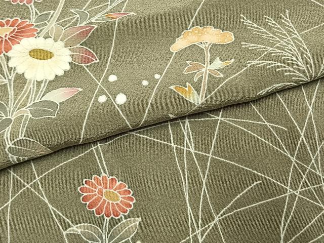 平和屋着物●京加賀友禅　百貫達雄　訪問着　草花文　正絹　逸品　未使用　AABJ4105fy