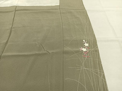 平和屋着物●京加賀友禅　百貫達雄　訪問着　草花文　正絹　逸品　未使用　AABJ4105fy