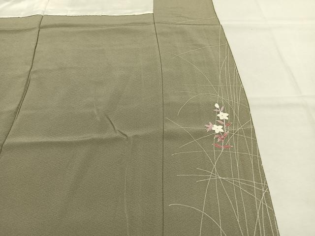 平和屋着物●京加賀友禅　百貫達雄　訪問着　草花文　正絹　逸品　未使用　AABJ4105fy