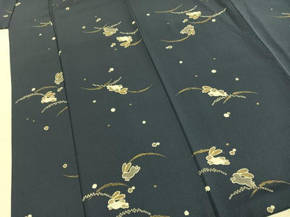 平和屋着物●上質な小紋　兎　金彩　正絹　逸品　AABJ4106fy