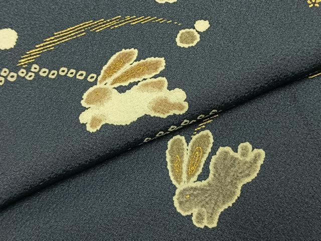 平和屋着物●上質な小紋　兎　金彩　正絹　逸品　AABJ4106fy