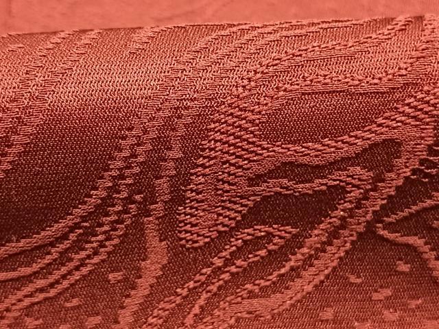 平和屋着物●上質な色無地　墨流し地紋　海老茶色　正絹　逸品　AABJ4116fy