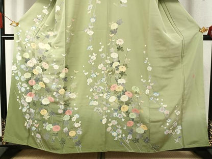 平和屋着物●訪問着　友禅　作家物　枝花文　暈し染め　やまと誂製　正絹　逸品　未使用　AABJ4117fy