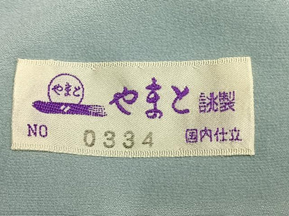 平和屋着物●訪問着　型染め　花蝶文　鬼しぼ縮緬　やまと誂製　正絹　逸品　AABJ4121fy