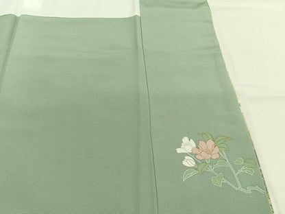 平和屋着物●訪問着　草花文　暈し染め　金彩　正絹　逸品　AABJ4127fy