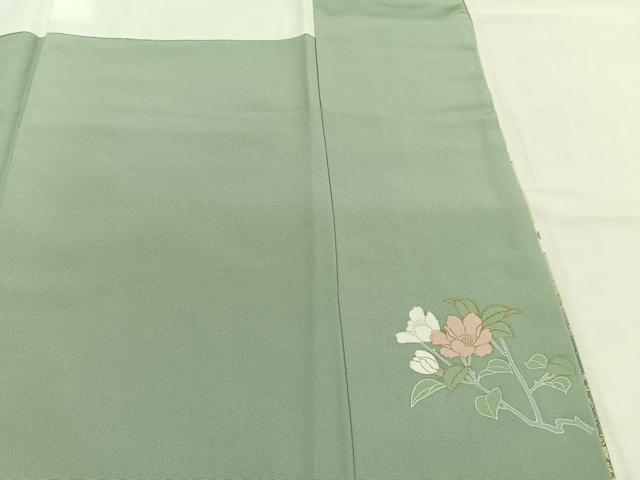 平和屋着物●訪問着　草花文　暈し染め　金彩　正絹　逸品　AABJ4127fy