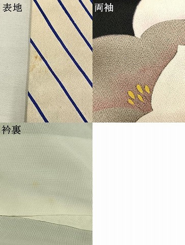 平和屋着物●豪華振袖　草花文　黒地　正絹　逸品　AABJ4135fy