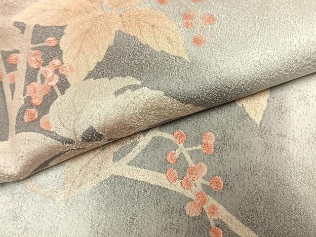 平和屋着物●訪問着　刺繍　南天文　暈し染め　正絹　逸品　AABJ4142fy