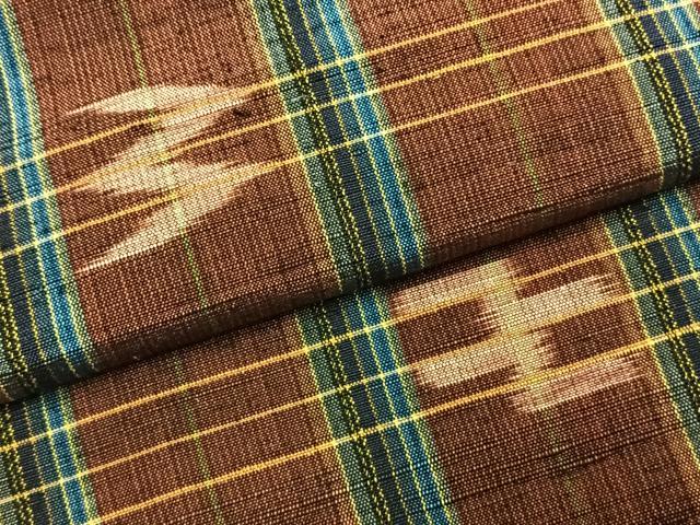 平和屋着物●上質な紬　琉球絣　正絹　逸品　AABJ4144fy