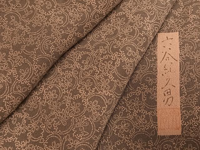 平和屋着物●人間国宝　初代 六谷梅軒(六谷紀久男)錐彫り　重要無形文化　財伊勢型紙　江戸小紋　草花文　正絹　逸品　AABJ4147fy
