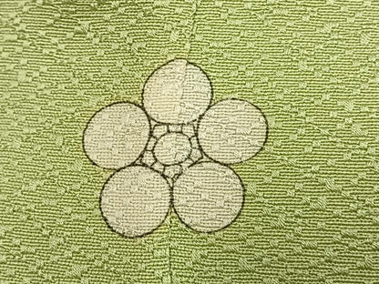 平和屋着物●上質な色無地　霞地紋　若菜色　正絹　逸品　AABJ4149fy