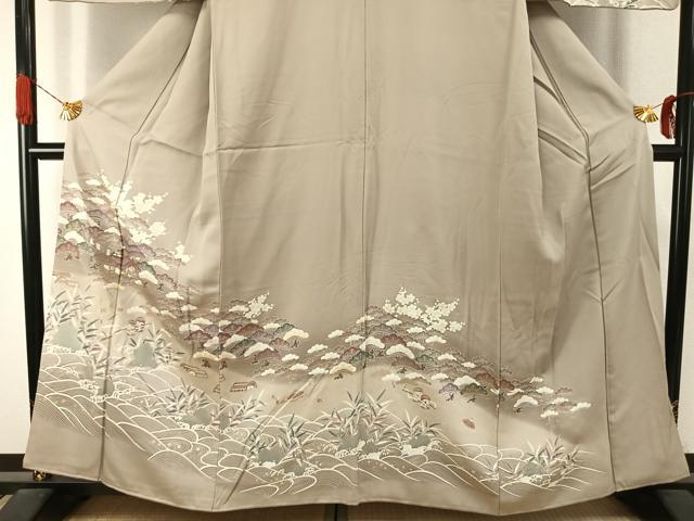 平和屋着物●訪問着　風景松文　暈し染め　金彩　正絹　逸品　AABJ4150fy