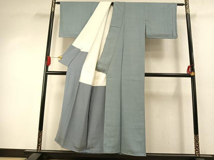 平和屋着物●江戸小紋　鮫小紋柄　丹後ちりめん　反端付き　正絹　逸品　未使用　AABJ4152fy