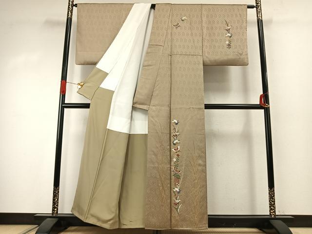 平和屋着物●訪問着　花蝶文　金彩　正絹　逸品　AABJ4154fy