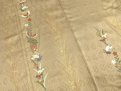 平和屋着物●訪問着　花蝶文　金彩　正絹　逸品　AABJ4154fy