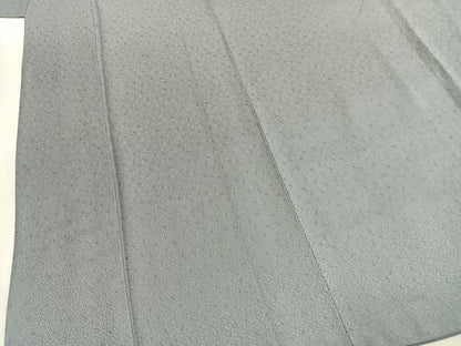 平和屋着物●上質な色無地　堅牢染　花尽くし地紋　灰青色　丹後ちりめん　反端付き　正絹　逸品　AABJ4155fy