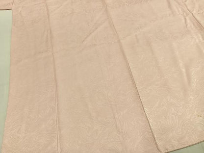 平和屋着物●上質な色無地　墨流し地紋　薄桜色　正絹　逸品　AABJ4156fy