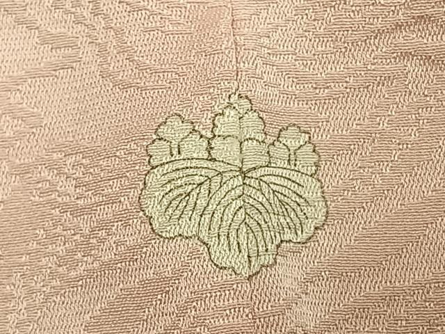 平和屋着物●上質な色無地　墨流し地紋　薄桜色　正絹　逸品　AABJ4156fy