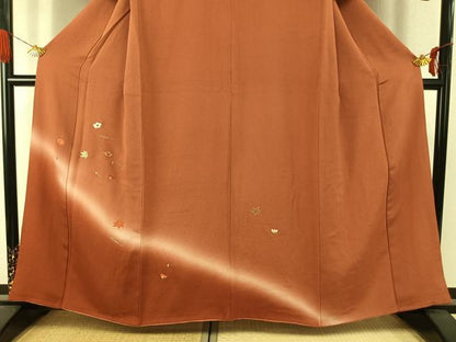 平和屋着物●訪問着　総刺繍　松葉　舞花文　暈し染め　金糸　鬼しぼ縮緬　正絹　逸品　AABJ4160fy