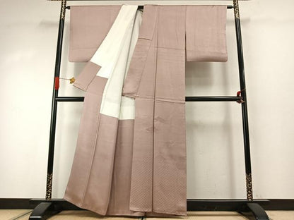 平和屋着物●色留訪問着　枝松地紋　灰桜色　正絹　逸品　AABJ4164fy
