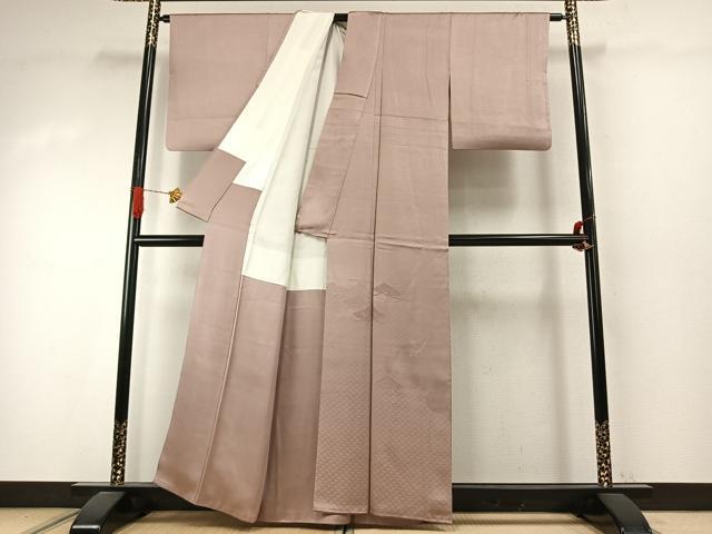 平和屋着物●色留訪問着　枝松地紋　灰桜色　正絹　逸品　AABJ4164fy