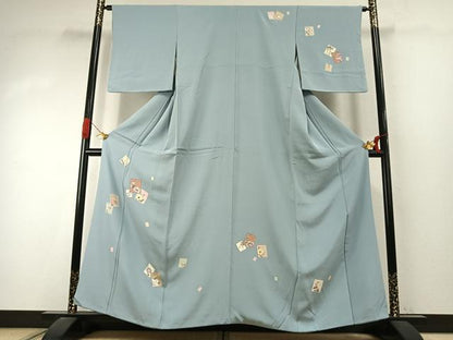 平和屋着物●訪問着　作家物　色紙重ね花文　金彩　正絹　逸品　AABJ4170fy