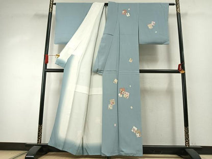 平和屋着物●訪問着　作家物　色紙重ね花文　金彩　正絹　逸品　AABJ4170fy