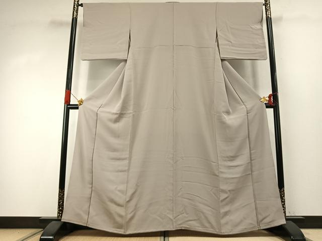 平和屋着物●上質な色無地　枯野色　正絹　逸品　AABJ4171fy