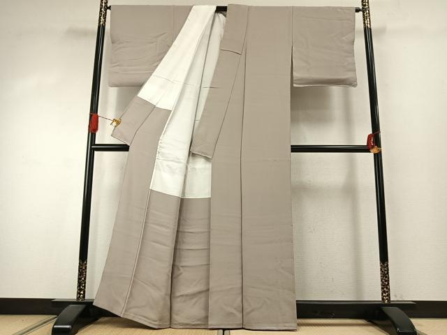 平和屋着物●上質な色無地　枯野色　正絹　逸品　AABJ4171fy