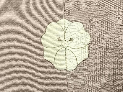 平和屋着物●上質な色無地　樹林地紋　桜鼠色　正絹　逸品　AABJ4173fy