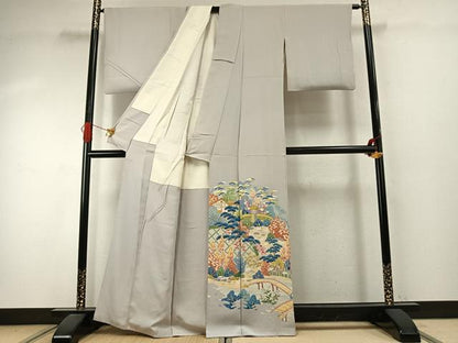 平和屋着物●豪華色留袖　風景花文　暈し染め　正絹　逸品　AABJ4175fy