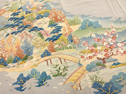 平和屋着物●豪華色留袖　風景花文　暈し染め　正絹　逸品　AABJ4175fy