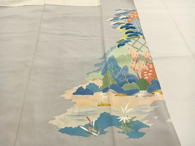 平和屋着物●豪華色留袖　風景花文　暈し染め　正絹　逸品　AABJ4175fy