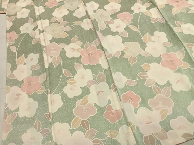 平和屋着物●上質な小紋　地紋起こし　草花文　正絹　逸品　未使用　AABJ4176fy