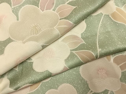 平和屋着物●上質な小紋　地紋起こし　草花文　正絹　逸品　未使用　AABJ4176fy