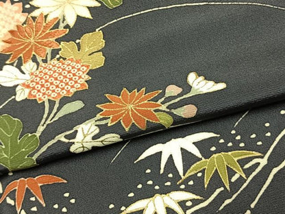 平和屋着物●訪問着　刺繍　風景花文　金彩　正絹　逸品　AABJ4181fy