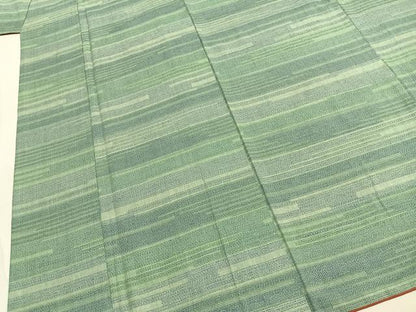 平和屋着物●本場結城紬　重要無形文化財　100亀甲　横段文　正絹　逸品　AABJ4182fy