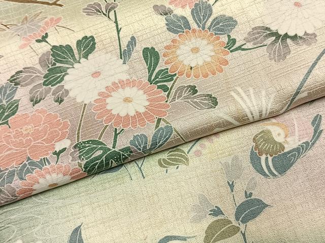 平和屋着物●訪問着　花鳥文　暈し染め　正絹　逸品　AABJ4184fy