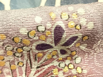 平和屋着物●訪問着　作家物　草花文　暈し染め　金彩　やまと金ラベル　ロング丈　正絹　逸品　AABJ4186fy