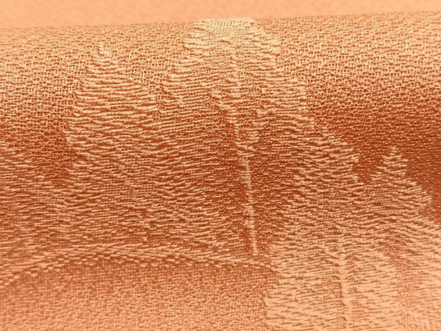 平和屋着物●上質な色無地　樹林地紋　東雲色　正絹　逸品　AABJ4189fy