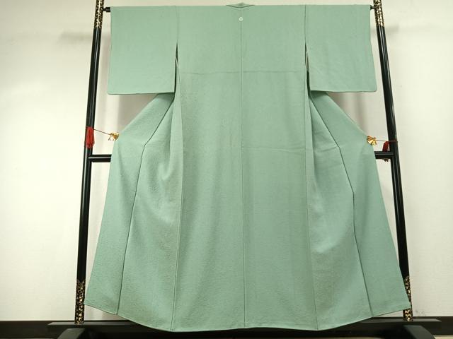 平和屋着物●上質な色無地　散らし地紋　裏葉柳色　正絹　逸品　AABJ4191fy