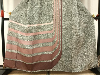 平和屋着物●訪問着　幾何学文様　たたき染め　金通し地　正絹　逸品　AABJ4192fy
