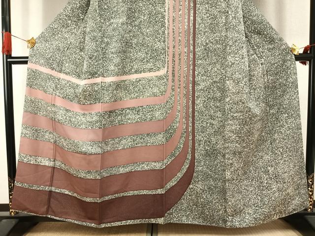 平和屋着物●訪問着　幾何学文様　たたき染め　金通し地　正絹　逸品　AABJ4192fy