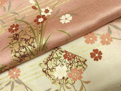 平和屋着物●訪問着　草花文　暈し染め　金彩　正絹　逸品　未使用　AABJ4195fy