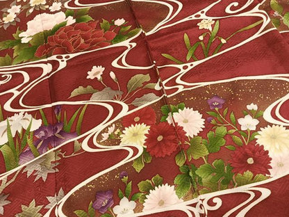 平和屋着物●豪華振袖　駒刺繍　草花文　金彩　上代28万円　仮絵羽　逸品　未使用　AABJ4203fy