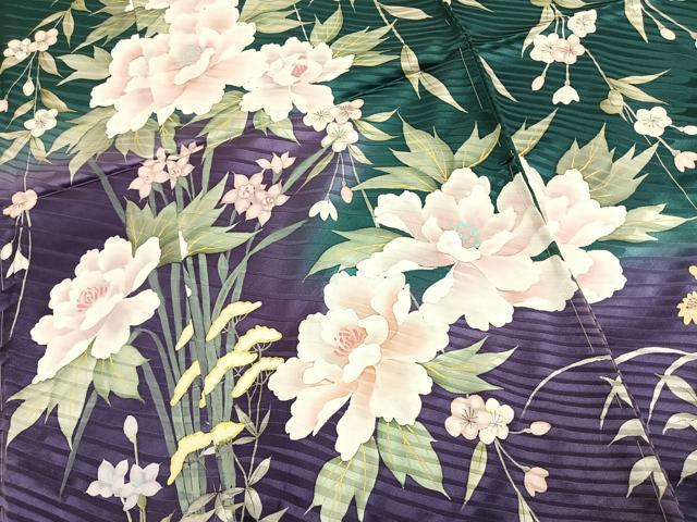 平和屋着物●豪華振袖　草花文　暈し染め　丹後ちりめん　仮絵羽　逸品　未使用　AABJ4204fy
